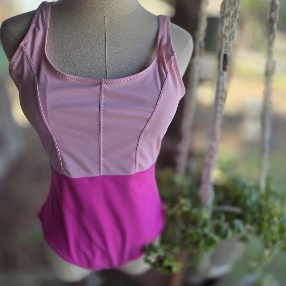 Angimelo Pink Colorblock One Piece Swimsuit Size Large